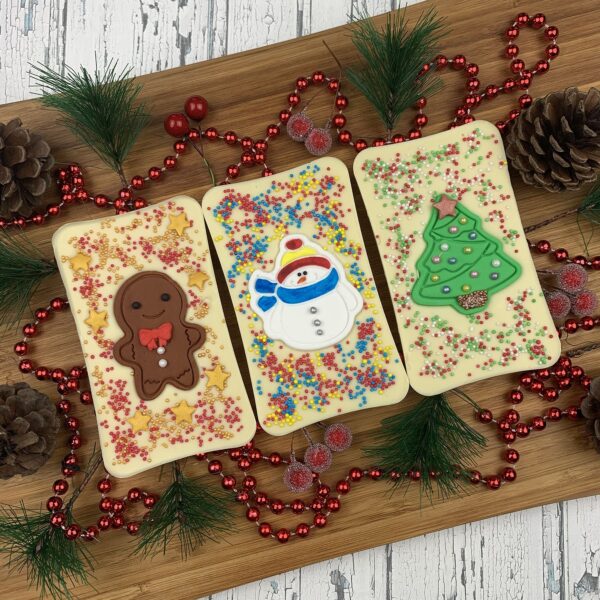 Hand-Decorated Belgian White Chocolate Slabs